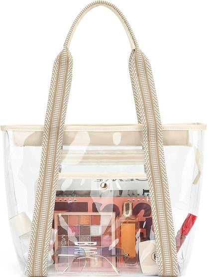 Clear Large Mesh Beach Bag with 8 Compartments