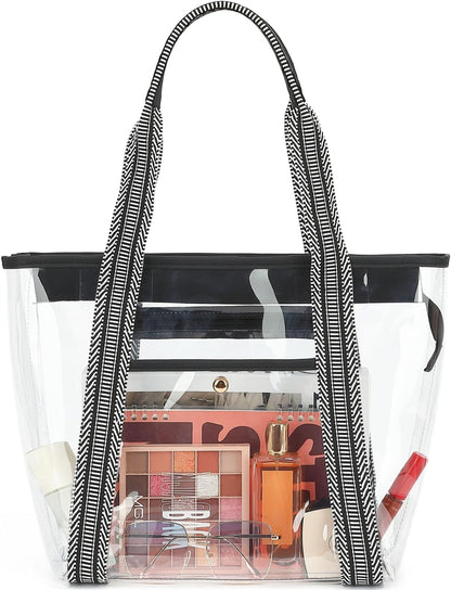 Clear Large Mesh Beach Bag with 8 Compartments