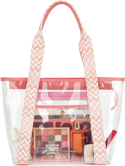 Clear Large Mesh Beach Bag with 8 Compartments
