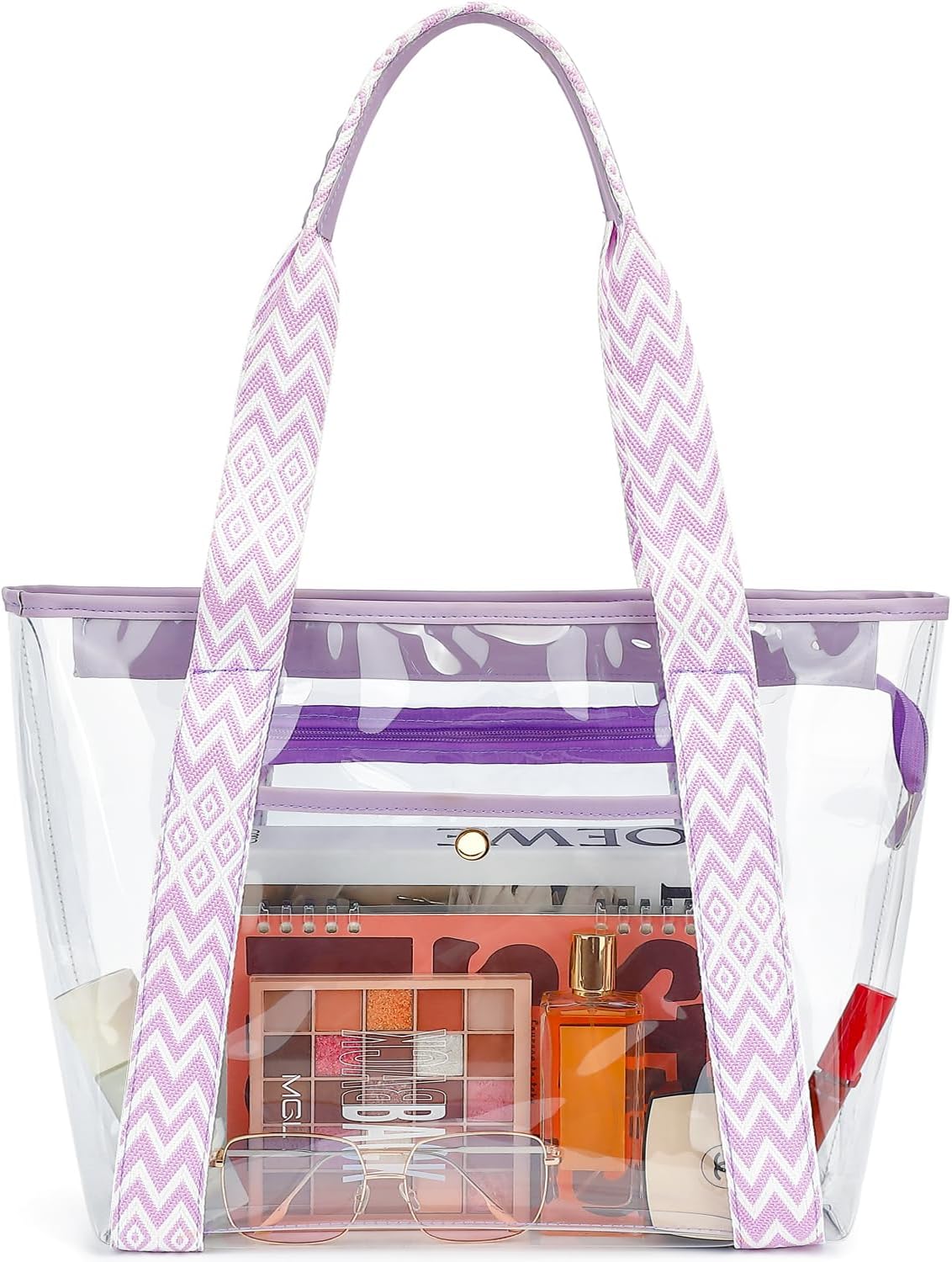 Clear Large Mesh Beach Bag with 8 Compartments