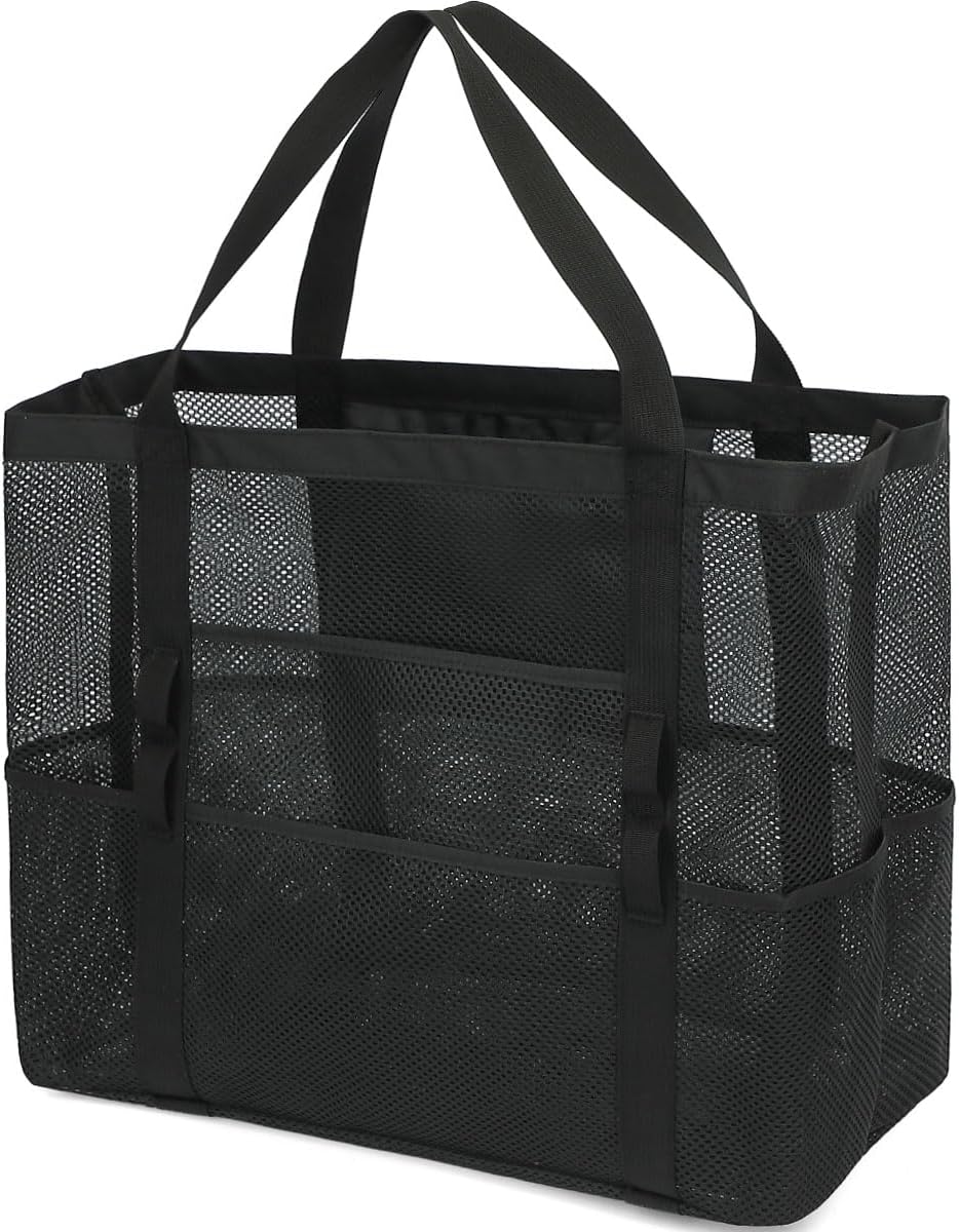 Clear Large Mesh Beach Bag with 8 Compartments