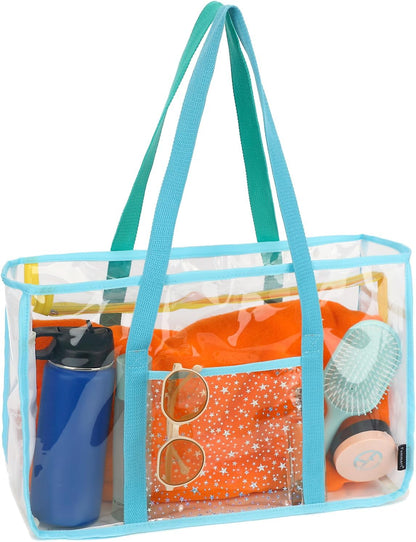 Clear Large Mesh Beach Bag with 8 Compartments