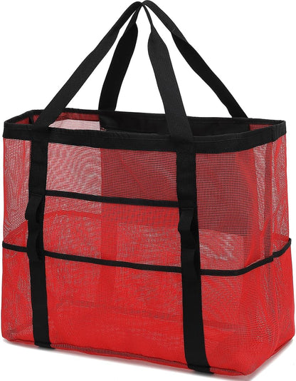 Clear Large Mesh Beach Bag with 8 Compartments