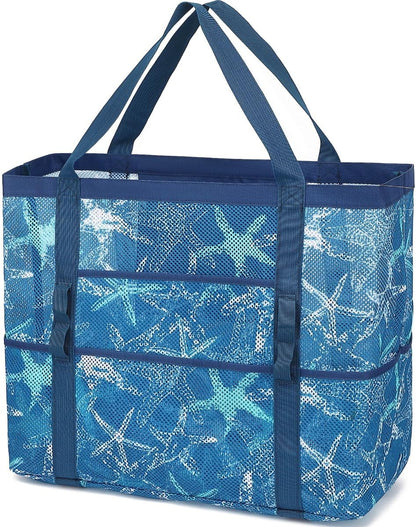Clear Large Mesh Beach Bag with 8 Compartments