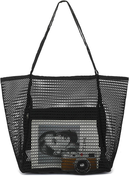 Clear Large Mesh Beach Bag with 8 Compartments