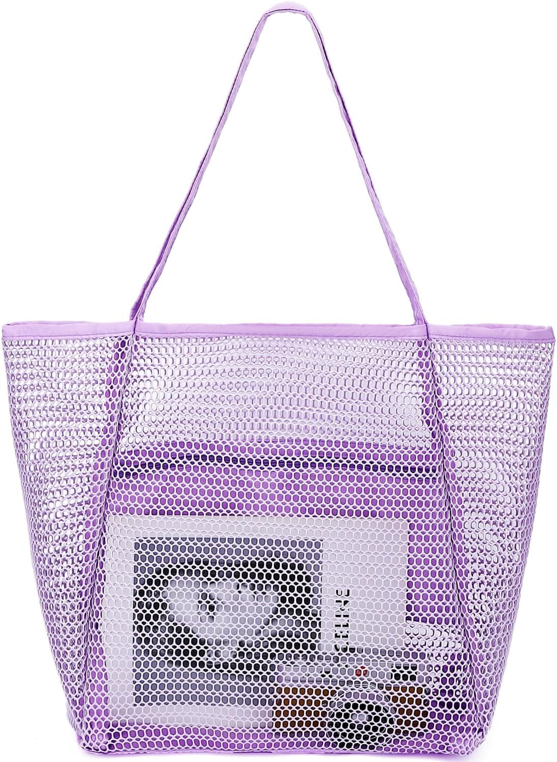 Clear Large Mesh Beach Bag with 8 Compartments