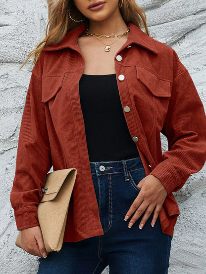 Relaxed Fit Cotton Shirt Jacket - EasyApparels