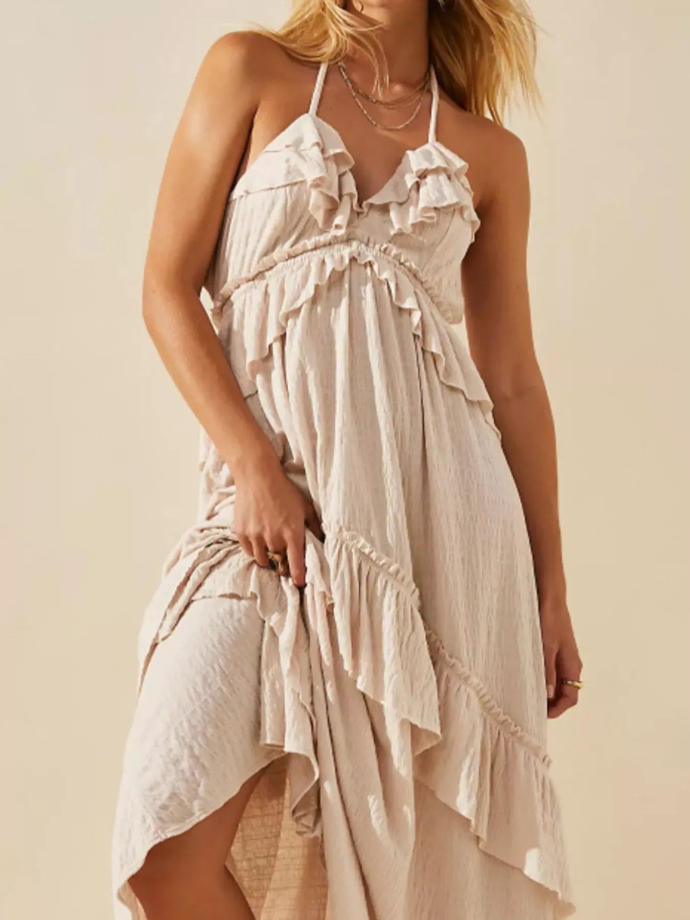 Flowy Strapless Summer Maxi Dress