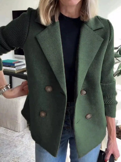 Oversized Cozy Knit Double Breasted Coat Plus Size