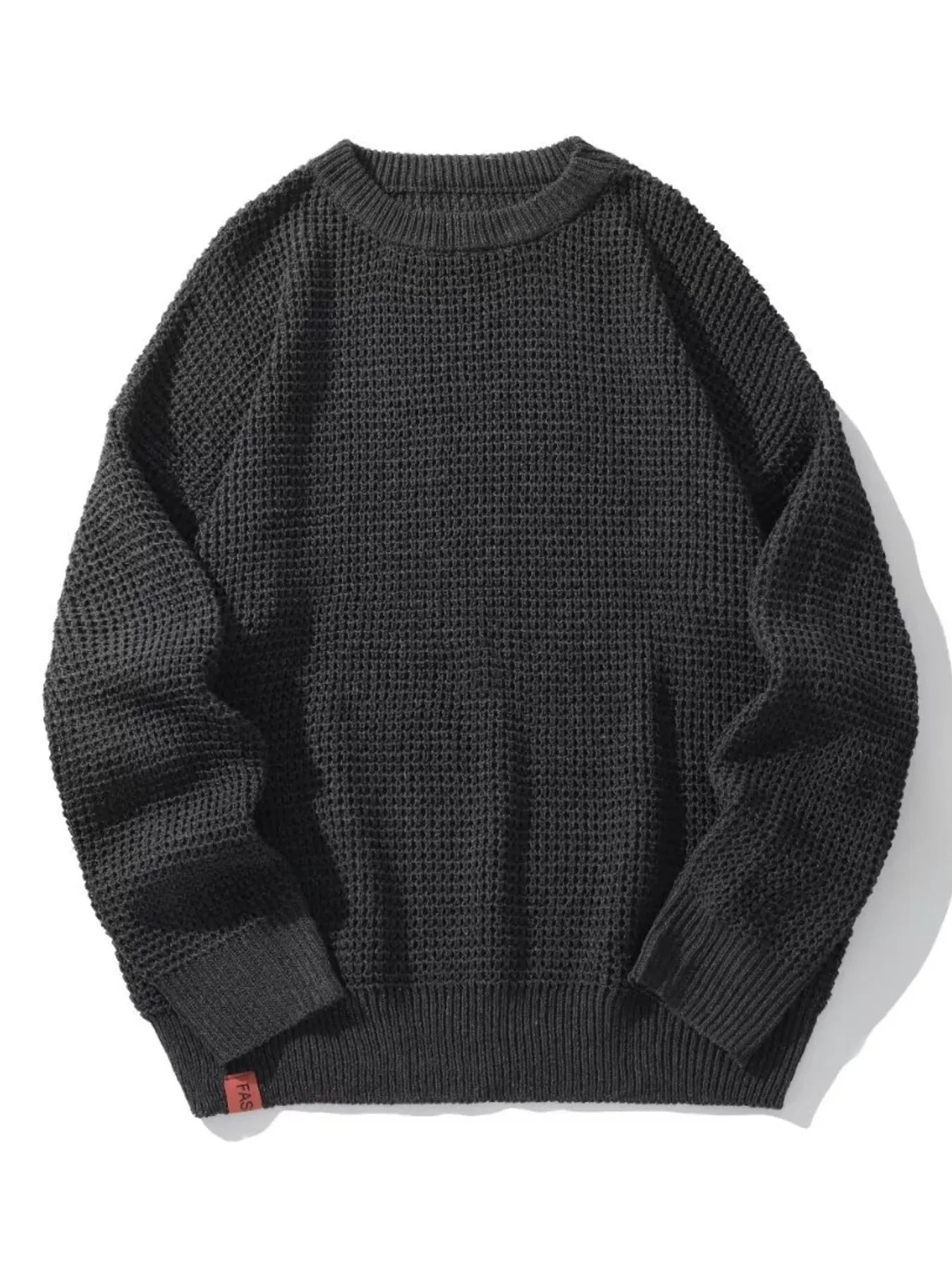 Big Size Thick Cable Knit Crew Sweater - EasyApparels