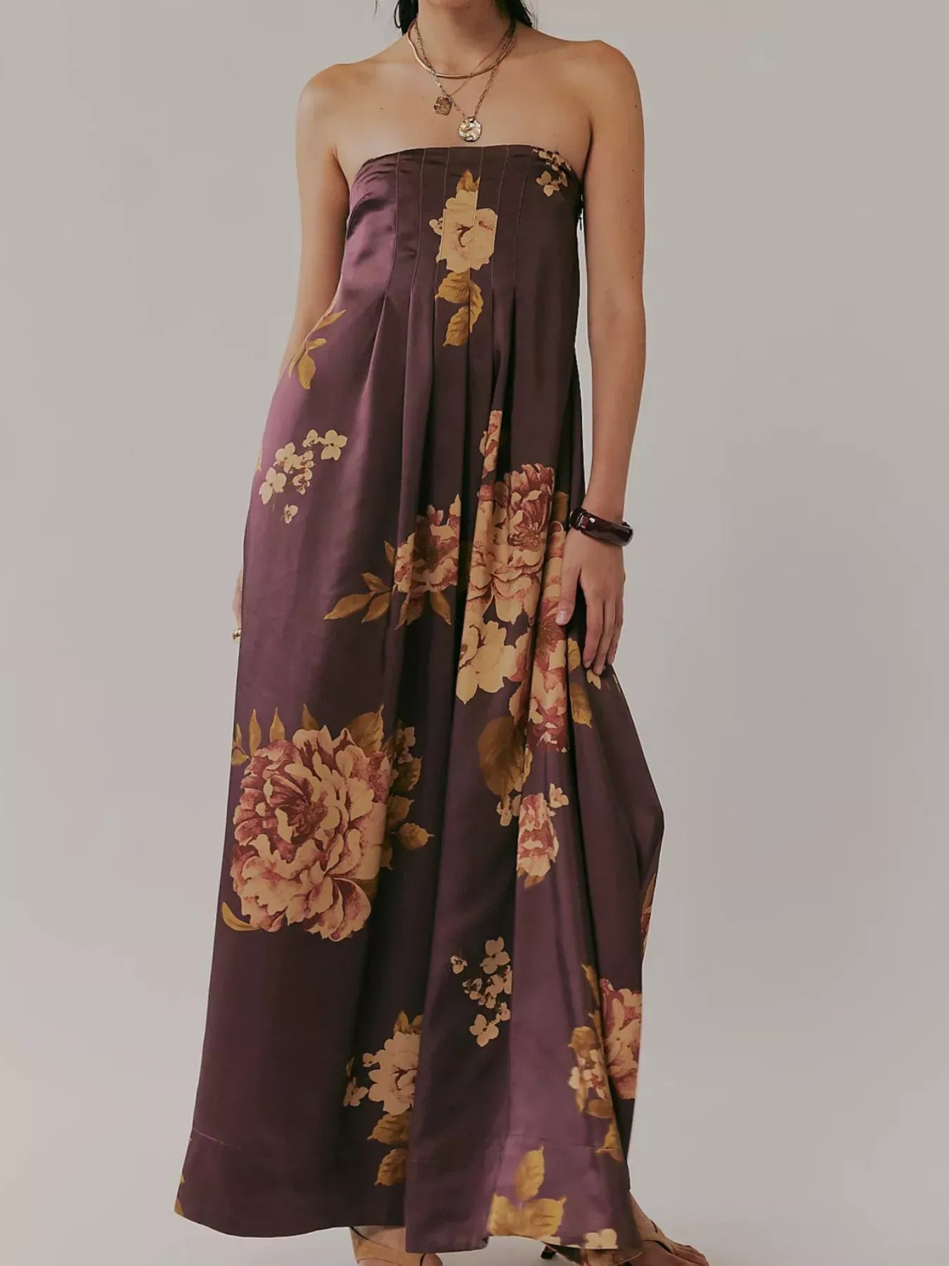 Beautiful Summer Strapless Long Dress