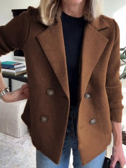 Oversized Cozy Knit Double Breasted Coat Plus Size