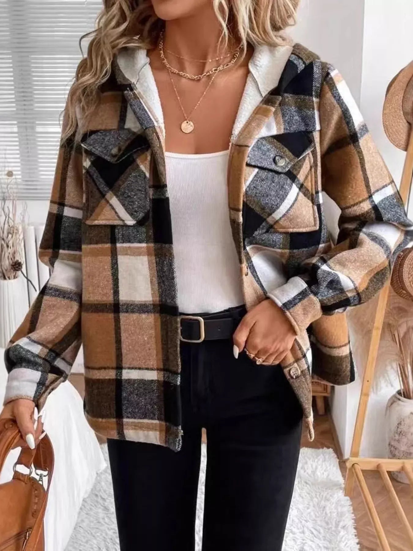 Warm Checked Flannel Coat - EasyApparels