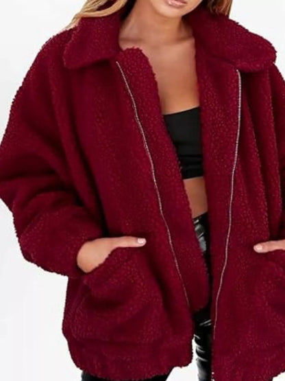 Warm Fleece Plus Size Zipper Jacket