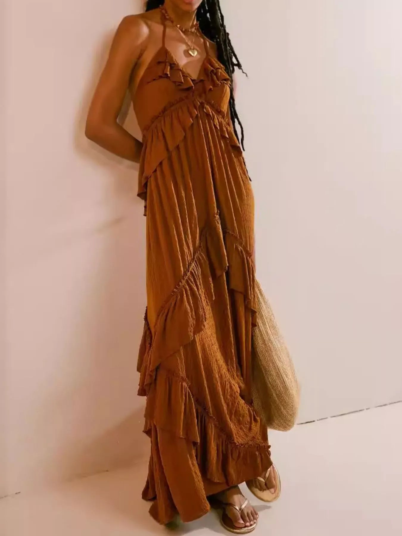 Flowy Strapless Summer Maxi Dress - EasyApparels