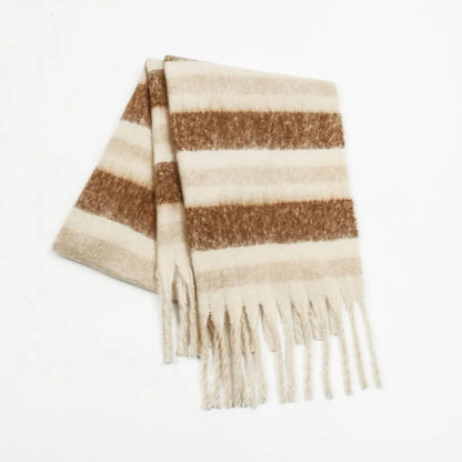 Trendy Black White Striped Fashion Scarf - EasyApparels