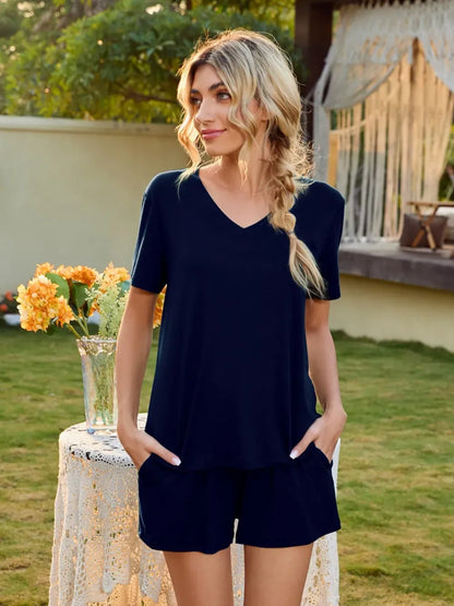 Relaxed Fit Short Sleeve Tee and Cargo Shorts Set