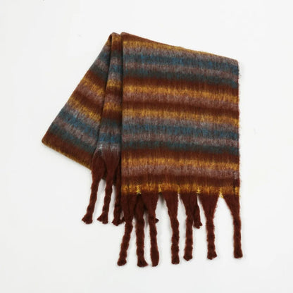 Trendy Black White Striped Fashion Scarf