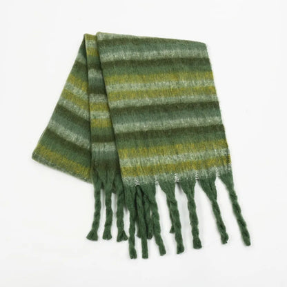Trendy Black White Striped Fashion Scarf