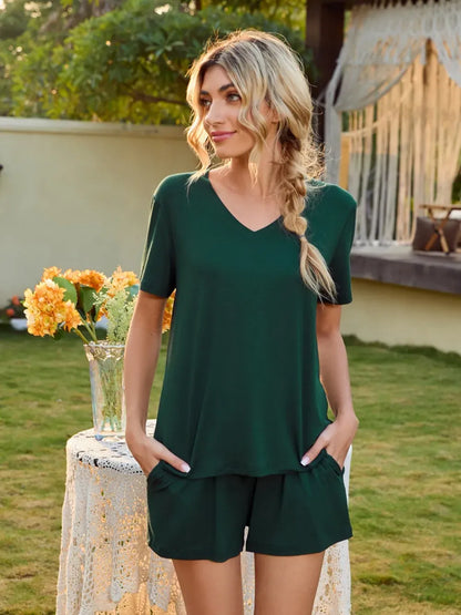 Relaxed Fit Short Sleeve Tee and Cargo Shorts Set
