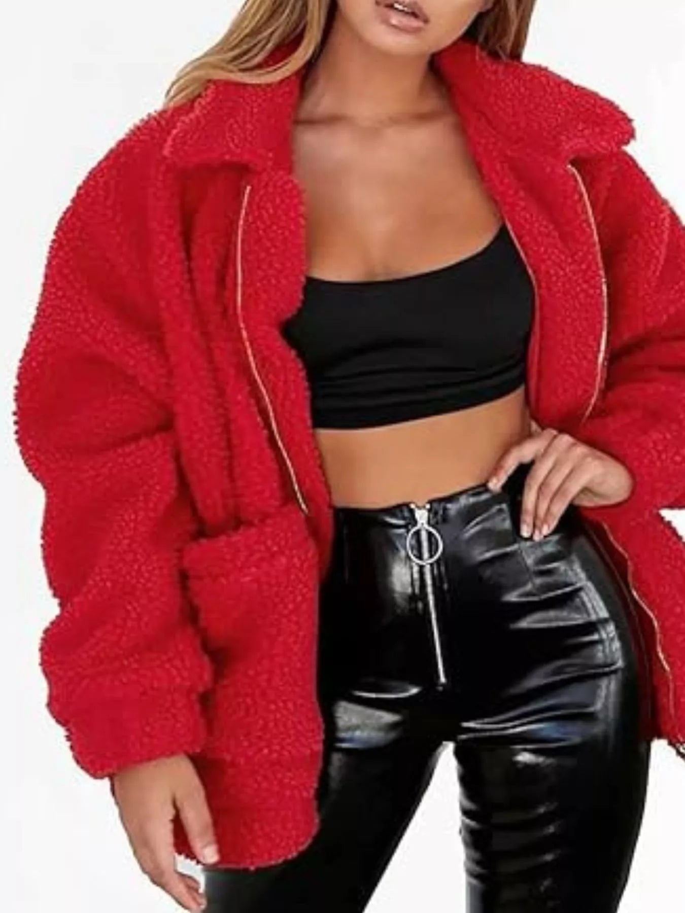 Warm Fleece Plus Size Zipper Jacket
