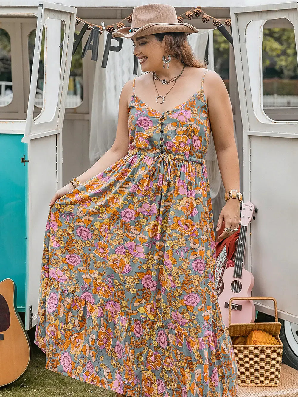 Casual Flowy Ruffled Long Dress - EasyApparels