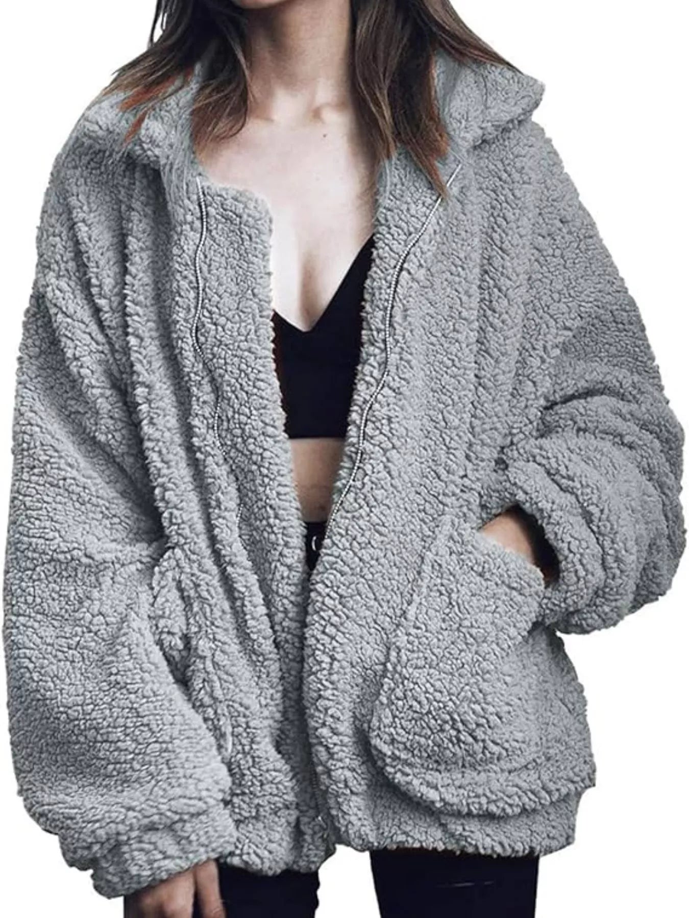 Warm Fleece Plus Size Zipper Jacket