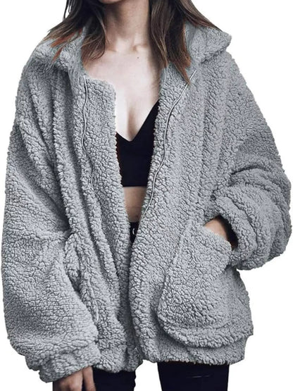 Warm Fleece Plus Size Zipper Jacket