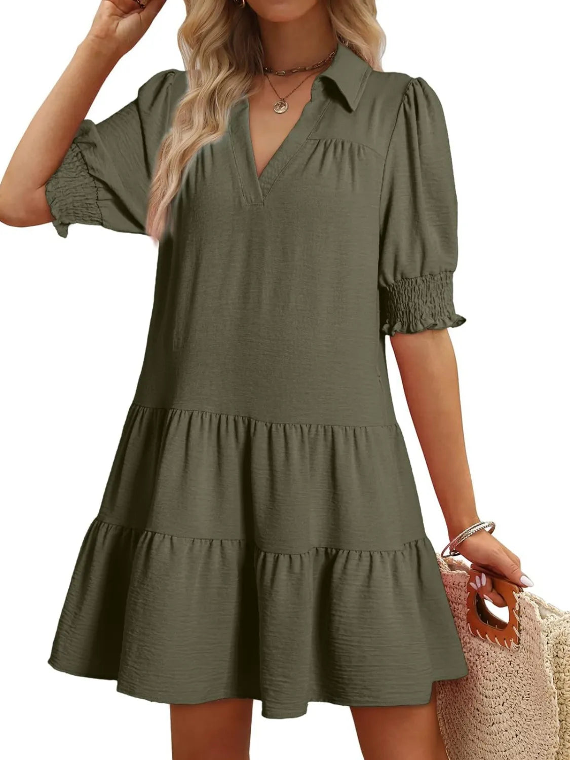 Cute Short Sleeve Mini Sundress
