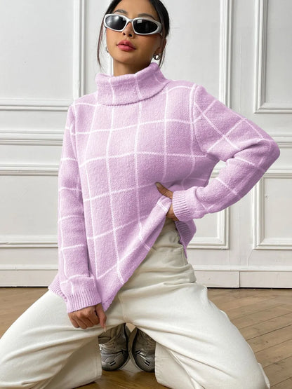 Classic Checked Winter Crew Sweater