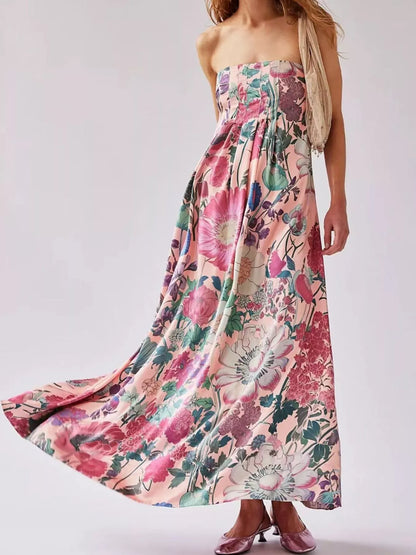Beautiful Summer Strapless Long Dress - EasyApparels