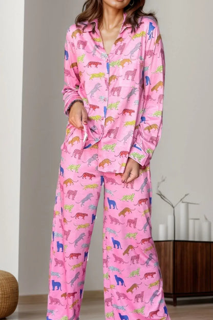 Comfy Patterned Loungewear Set with Pockets