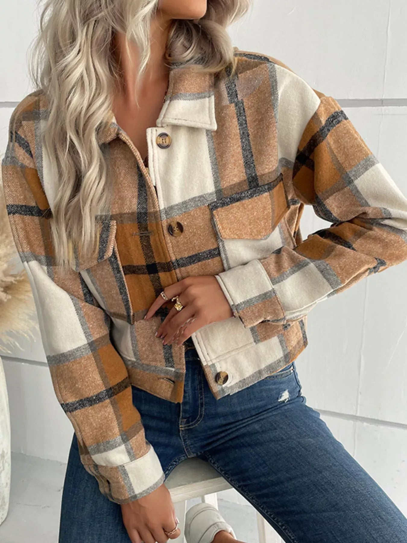 Classic Check Short Sleeve Jacket - EasyApparels