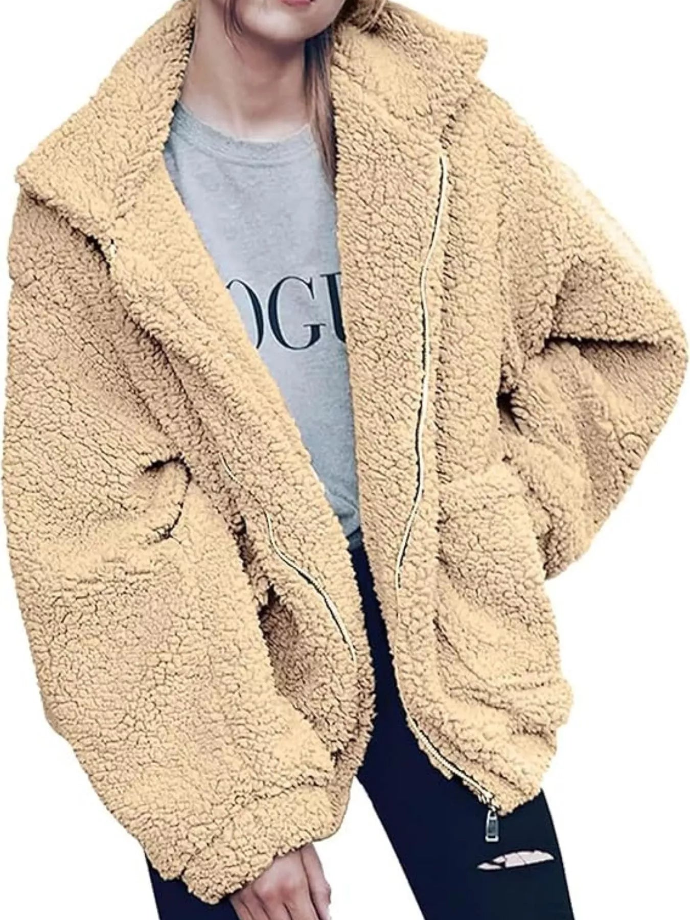 Warm Fleece Plus Size Zipper Jacket