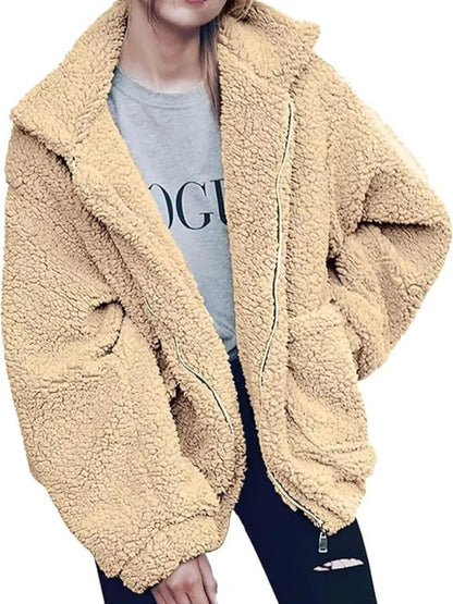 Warm Fleece Plus Size Zipper Jacket