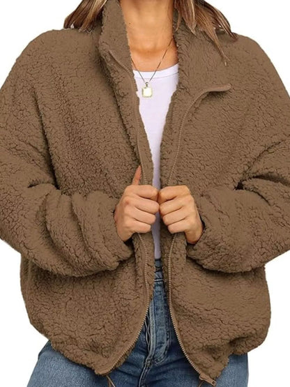 Warm Fleece Plus Size Zipper Jacket