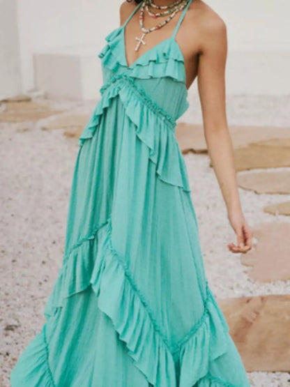 Flowy Strapless Summer Maxi Dress