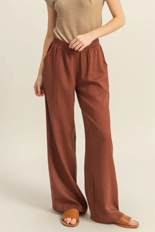 Comfortable Stretch High Waist Wide Leg Pants - EasyApparels