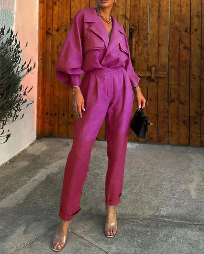 Relaxed Fit Women's Jumpsuit with Flowy Sleeves