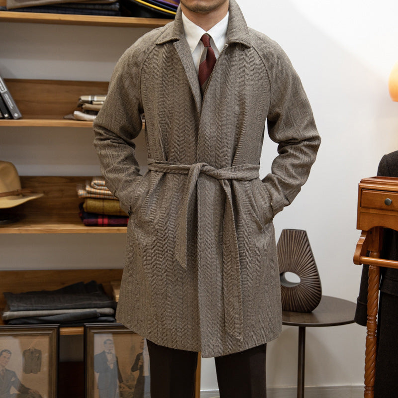Traditional Mens Long Wool Coat