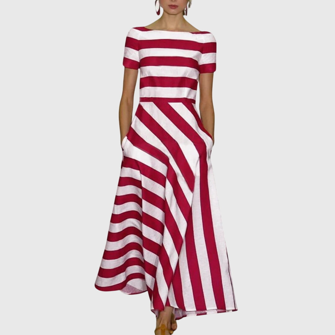 Classic Vertical Stripe Dress - Vossary