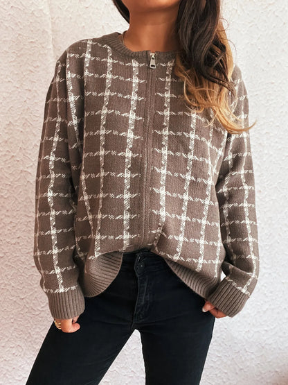 Classic Checked Button Up Sweater