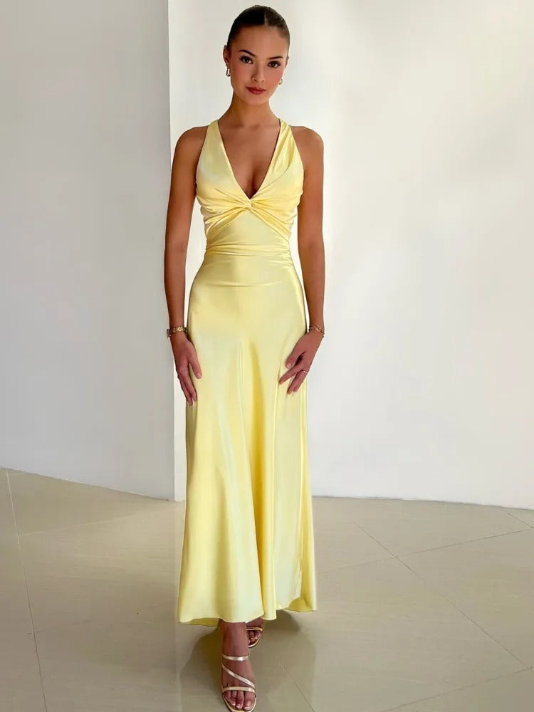 Chic Strapless V-Neck Formal Gown - EasyApparels