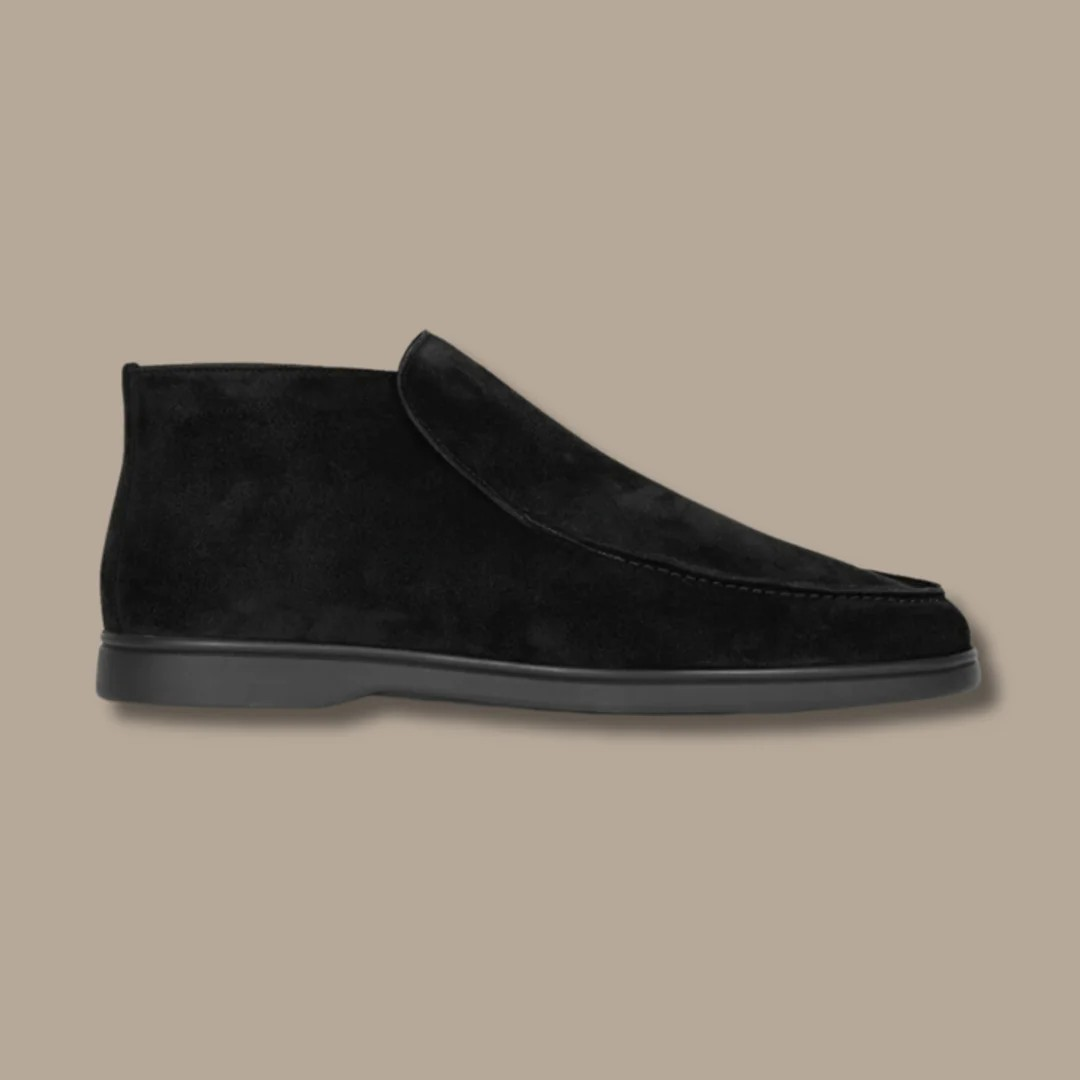 Classic Black Suede Slip On Shoes - Luxicro