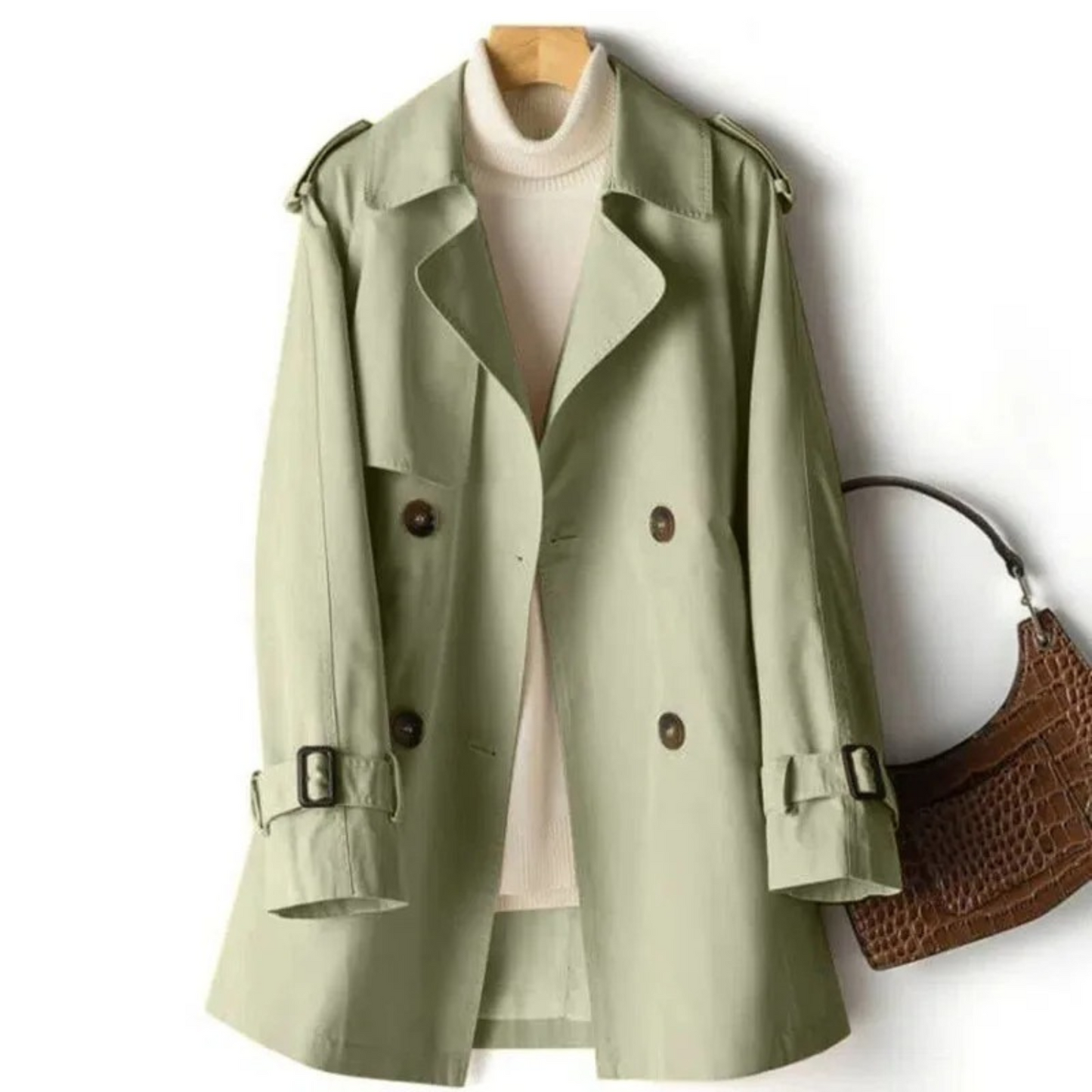 Chic Ladies Classic Belted Trench Coat