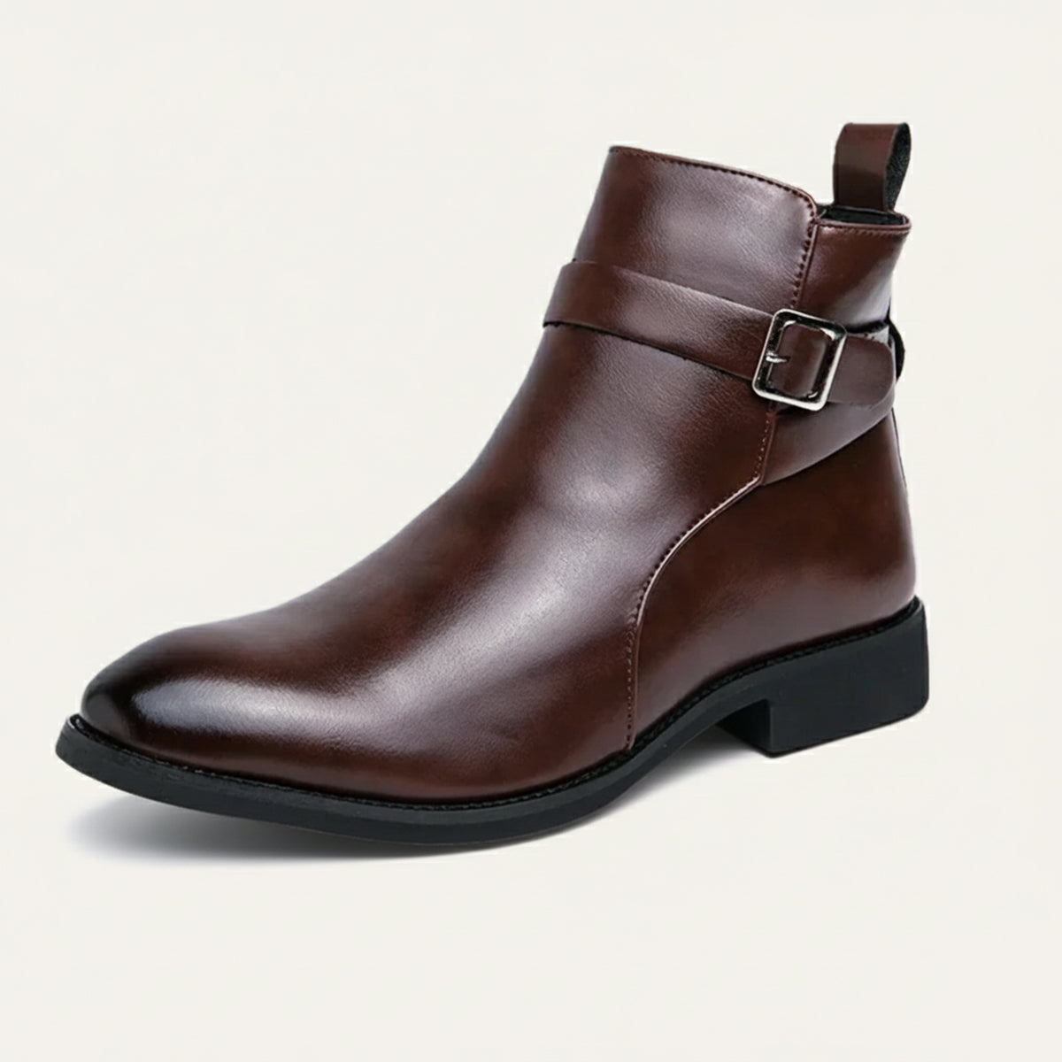 Premium Mens Leather Ankle Boots with Side Zip