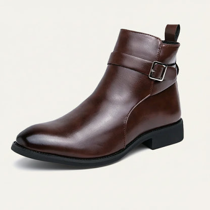 Premium Mens Leather Ankle Boots with Side Zip