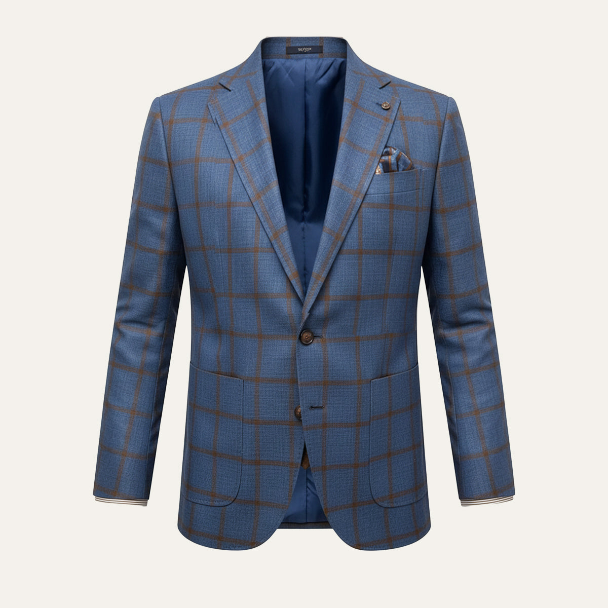 Classic Plaid Double Breasted Men's Blazer Jacket