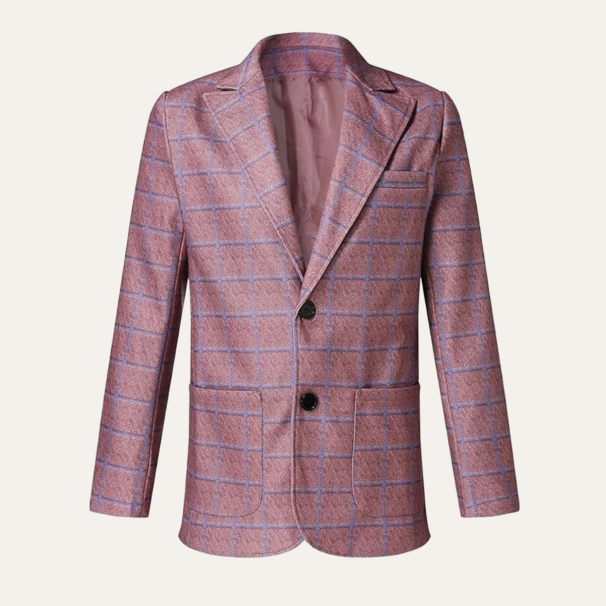 Classic Plaid Double Breasted Men's Blazer Jacket - Vossary