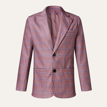 Classic Plaid Double Breasted Men's Blazer Jacket - Vossary